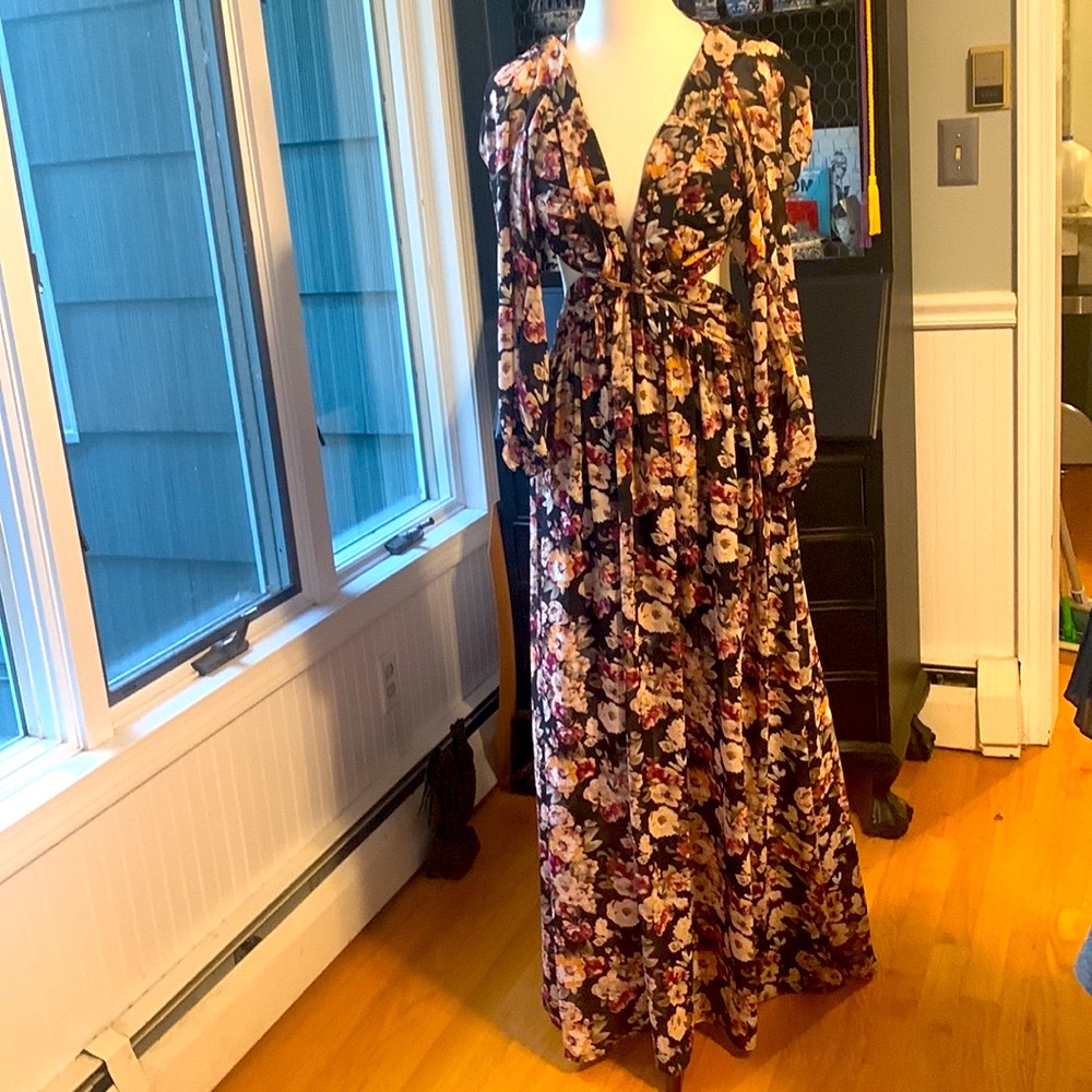 MANIJU Dress Gorgeous Floral Backless Dress. Long to the floor. Size Med🔥